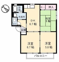 ファミール西条中央　Ａ棟の物件間取画像